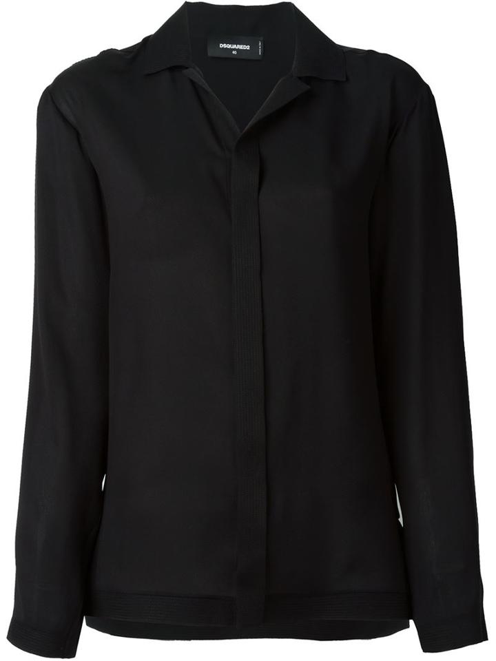 Dsquared2 Sheer Shirt, Women's, Size: 40, Black, Silk