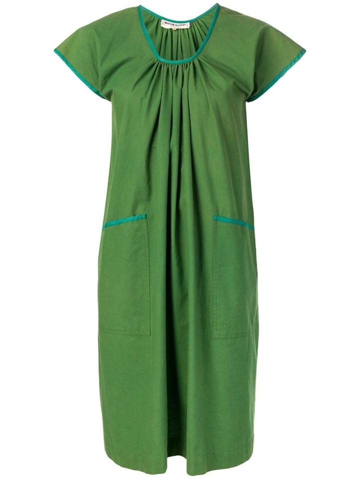 Yves Saint Laurent Vintage Short-sleeve Flared Dress - Green