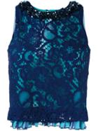 Msgm Pleated Back Lace Top