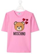 Moschino Kids Heart Appliqué Toy T-shirt - Pink