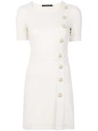 Twin-set Dislocated Fastening Mini Dress - White