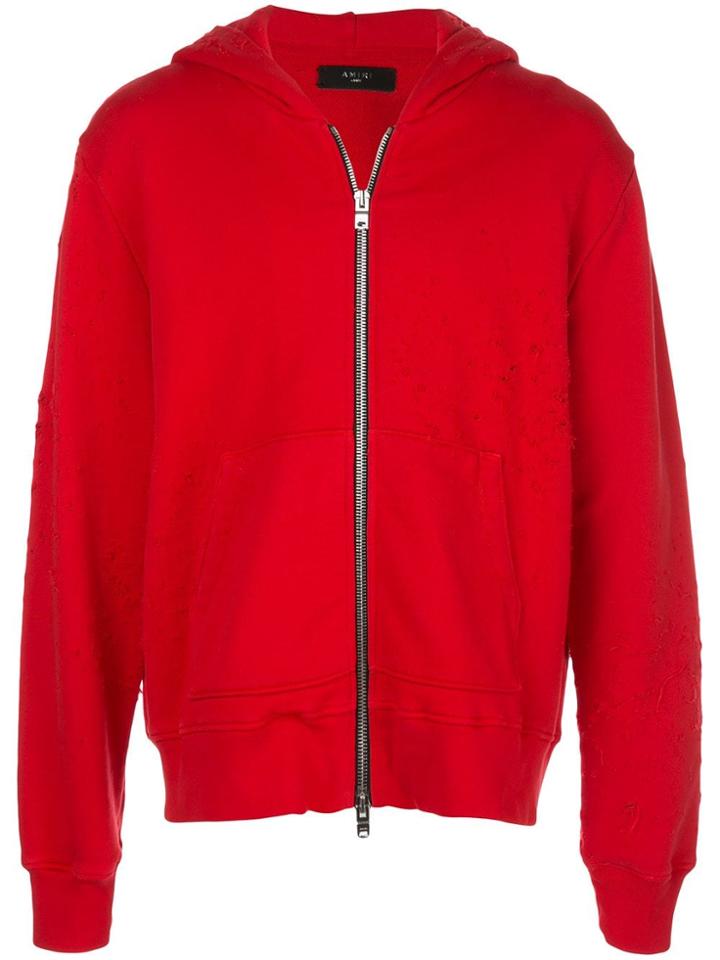 Amiri Zipped Hooded Jacket - Red