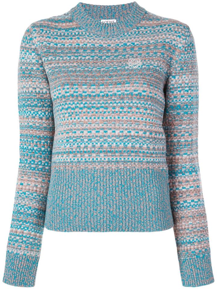 Loewe Ribbed Pullover - Blue