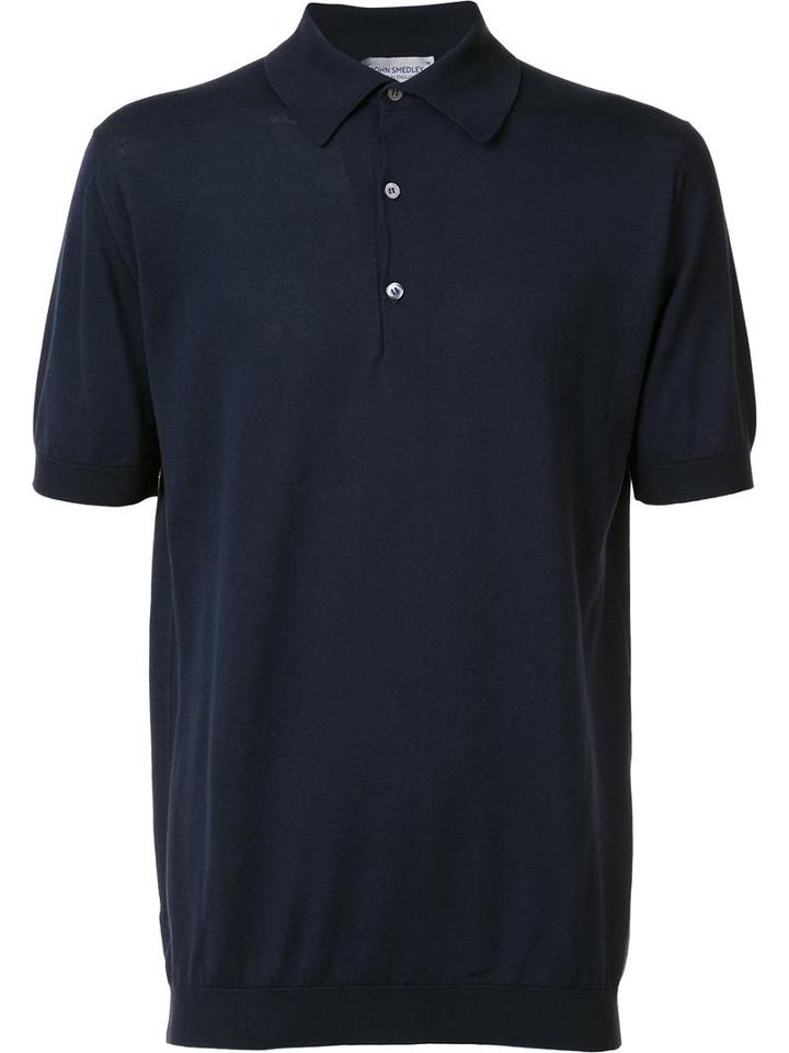 John Smedley 'adria' Polo Shirt, Men's, Size: Small, Blue, Cotton