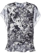 Lanvin Floral Print Blouse, Women's, Size: 42, Grey, Silk