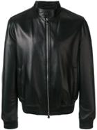 Corneliani Classic Zipped Leather Jacket - Black