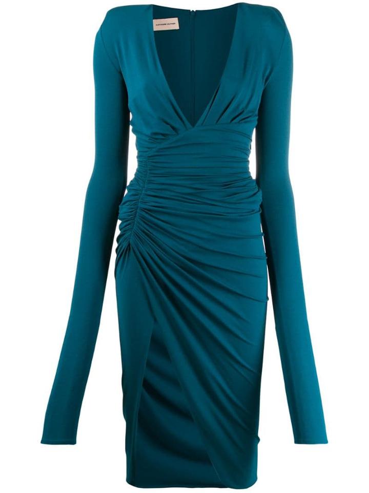 Alexandre Vauthier Plunge Fitted Dress - Blue