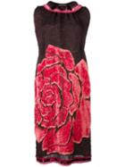 Ter Et Bantine Rose Print Dress, Women's, Size: 40, Brown, Polyester/acetate/silk/cotton