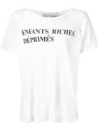 Enfants Riches Déprimés Distressed Logo Print T-shirt - White