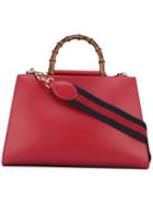 Gucci - Nymphaea Top Handle Tote - Women - Bamboo/calf Leather/suede - One Size, Red, Bamboo/calf Leather/suede