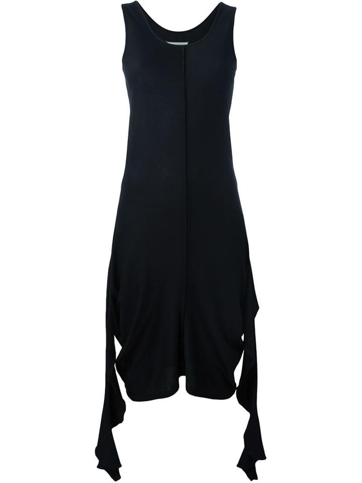 Maison Margiela - Ruffled Cascading Dress - Women - Cotton/cashmere - 40, Black, Cotton/cashmere