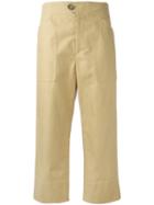 Isabel Marant Cropped Straight Leg Trousers, Women's, Size: 34, Brown, Cotton/linen/flax