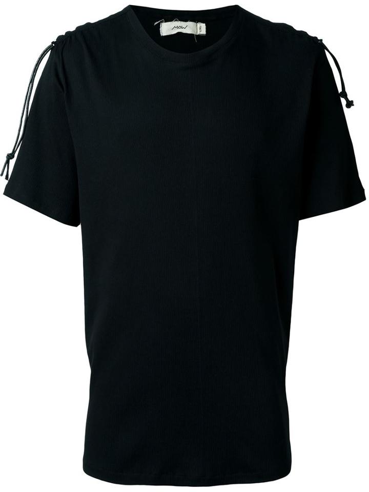 Mow Shoulder Fastening Detail Ribbed T-shirt