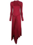Monse Asymmetric Long-sleeve Dress - Red