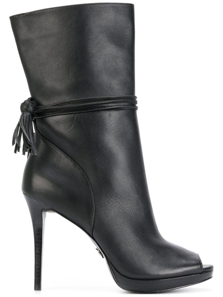 Michael Michael Kors Open Toe Platform Boots - Black