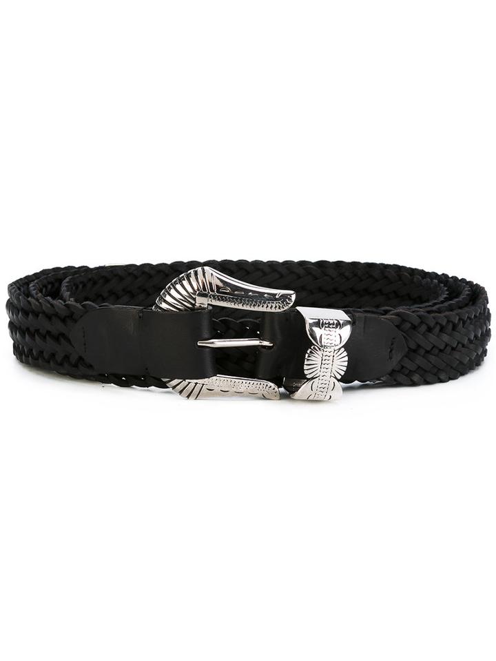 Y / Project Buckle Belt, Men's, Black, Calf Leather