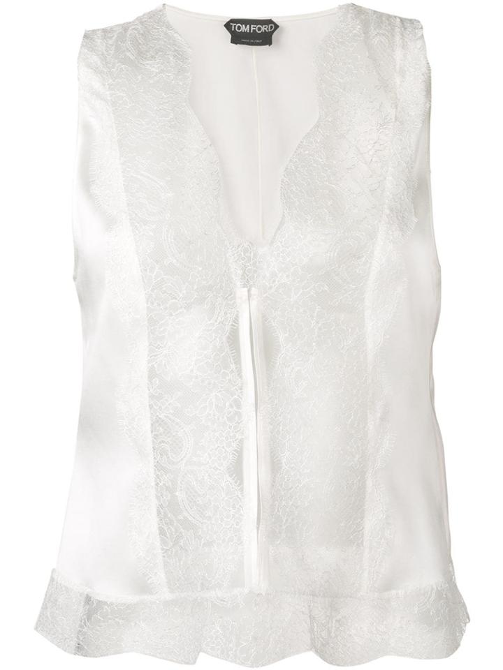 Tom Ford Lace Inserts Top - White