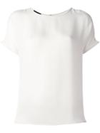 Emporio Armani Plain T-shirt, Women's, Size: 48, White, Silk
