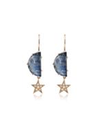 Andrea Fohrman 14k Yellow Gold Moon Stone Crescent Opal Diamond