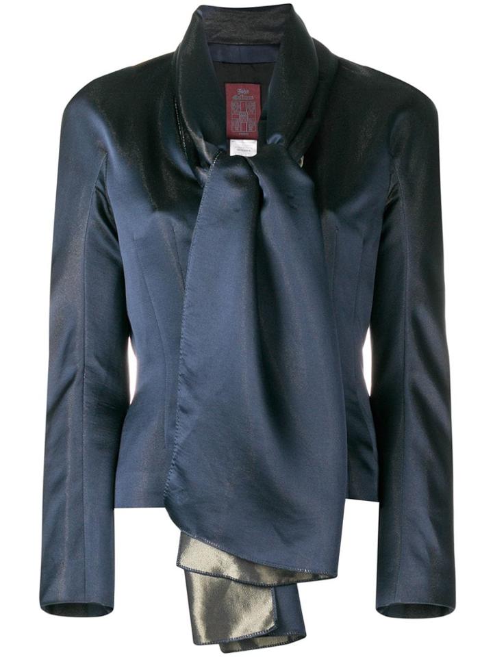 John Galliano Vintage Scarf Neck Fitted Jacket - Blue