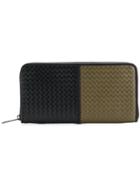 Bottega Veneta Intreccio Weave Two-tone Wallet - Black