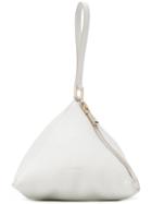 Jil Sander Triangle Clutch Bag - White