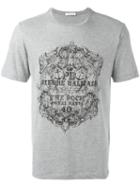 Pierre Balmain Logo Print T-shirt, Men's, Size: 46, Grey, Cotton/polyester
