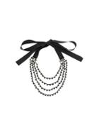 Ann Demeulemeester Triple Beaded Necklace, Black