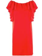 Ruffled Shift Dress - Women - Polyester - Xs, Red, Polyester, P.a.r.o.s.h.