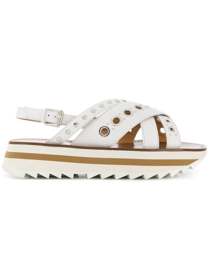 Santoni Platform Sandals - White