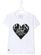 Philipp Plein Junior Crystal Heart T-shirt - White