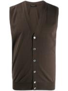 Dell'oglio Knitted Button-down Waistcoat - Brown