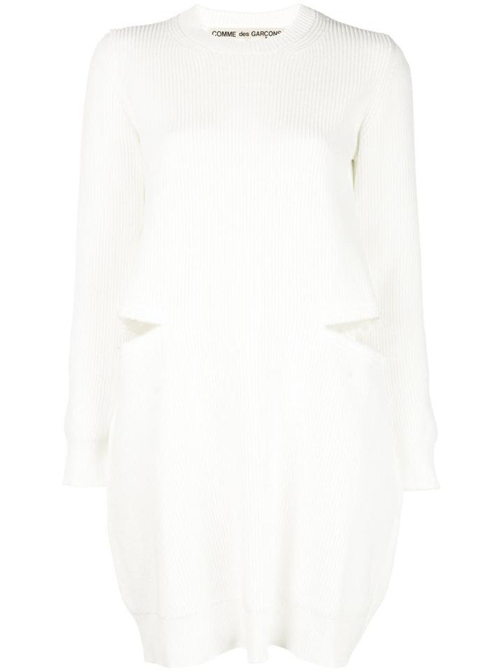 Comme Des Garçons Cut-out Sweater Dress - White