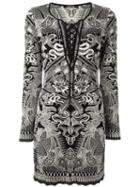 Roberto Cavalli Patterned Dress, Women's, Size: 40, Black, Viscose/polyester