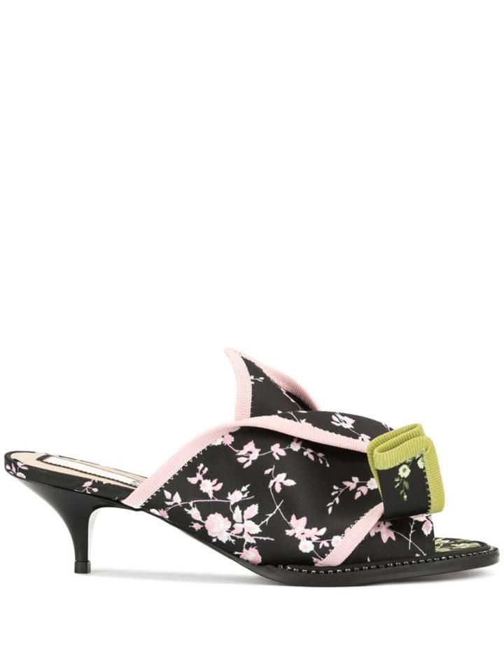 Nº21 Floral Open-toe Sandals - Black