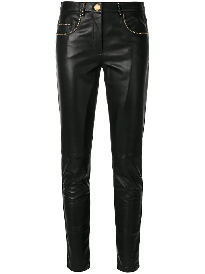 Boutique Moschino Cropped Slim-fit Trousers - Black