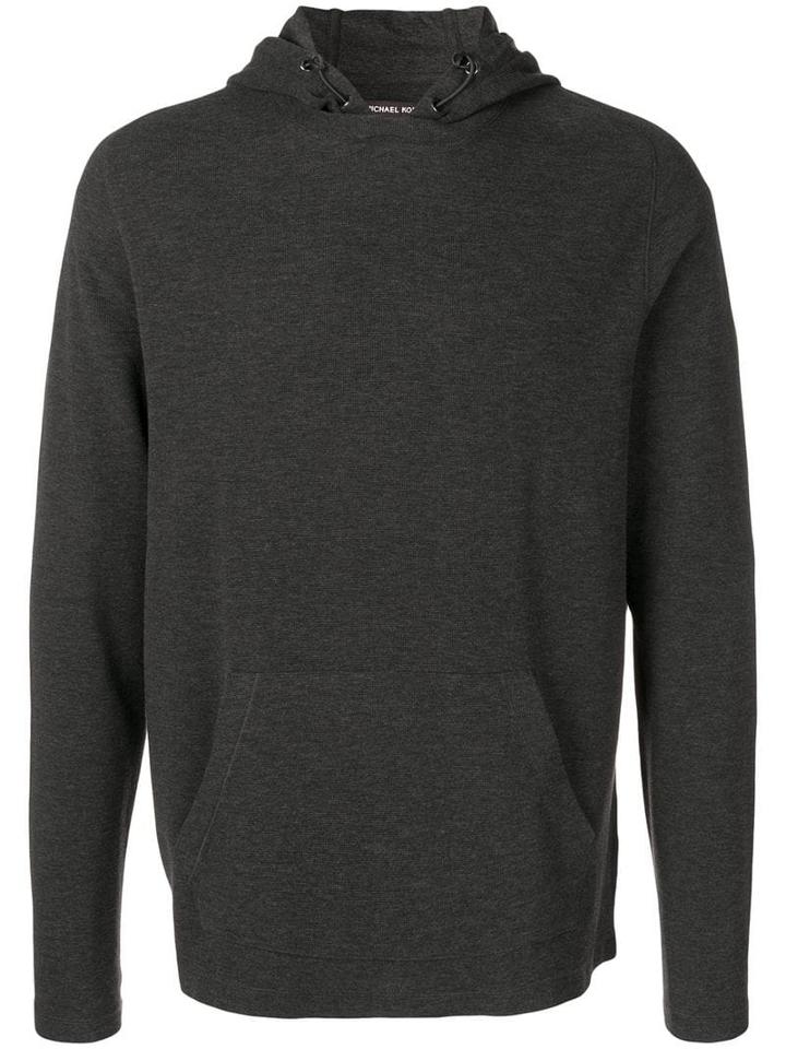 Michael Kors Casual Drawstring Neck Hoodie - Grey