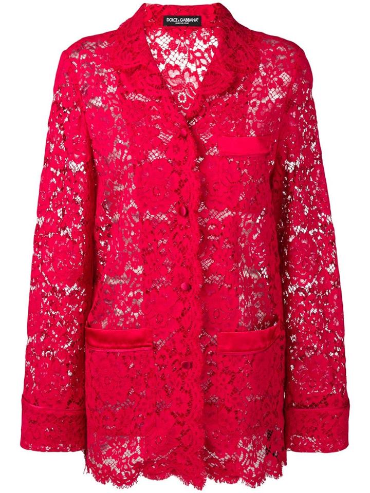 Dolce & Gabbana Lace Jacket - Red