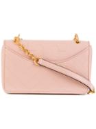 Tory Burch - Contrast Chain Shoulder Bag - Women - Lamb Skin - One Size, Pink/purple, Lamb Skin