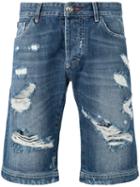 Philipp Plein - Leather Pocket Shorts - Men - Cotton/polyester - 33, Blue, Cotton/polyester