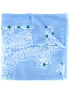 Dondup Abstract Print Scarf, Women's, Blue, Modal