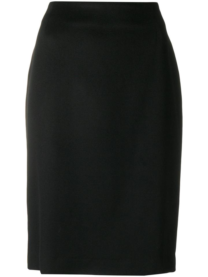 Incentive! Cashmere Fitted Pencil Skirt - Black