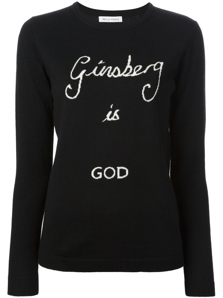 Bella Freud - 'ginsberg Is God' Sweater - Women - Wool - L, Black, Wool