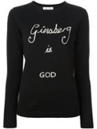Bella Freud - 'ginsberg Is God' Sweater - Women - Wool - L, Black, Wool