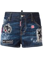 Dsquared2 Patched Denim Shorts - Blue