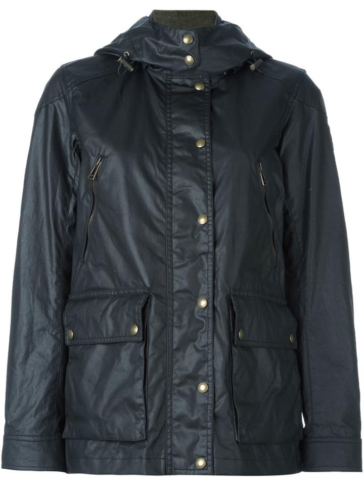 Belstaff Zipped Hooded Jacket, Women's, Size: 44, Black, Cotton/viscose
