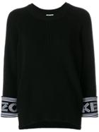 Kenzo Ribbed Logo Cuff Sweater - Black