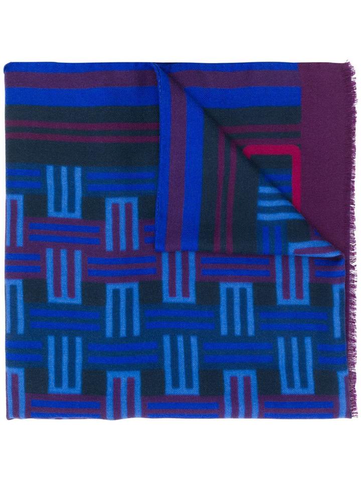 Etro All-over Logo Scarf - Blue