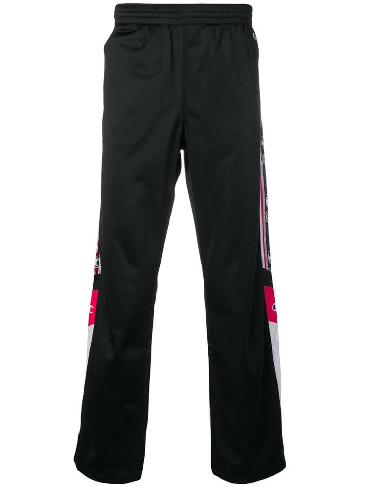Champion Logo Side Stripe Joggers - Black