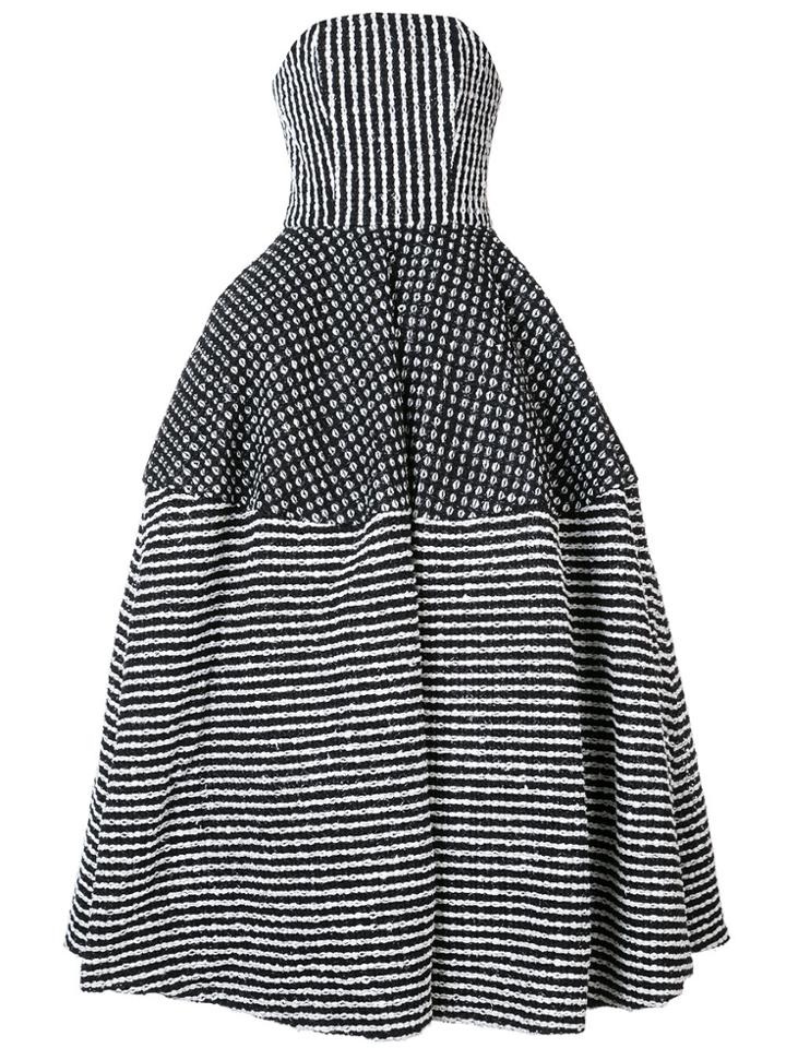 Christian Siriano Striped Ball Gown - Black